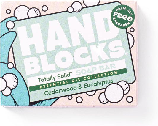 Hand Blocks: Cedarwood & Eucalyptus - Cold Processed Natural Soap Bars - Plastic, Palm, Sls, Sles & Paraben Free