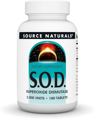 Source Naturals S-O-D, Superoxide Dismutase - Dietary Supplement - 180 Tablets