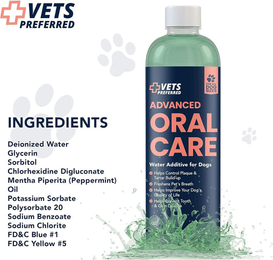 Vets Preferred Dog Toothpaste & Freshener, Advanced Enzymatic Toothpaste & Oral Care Water Additive For Dogs