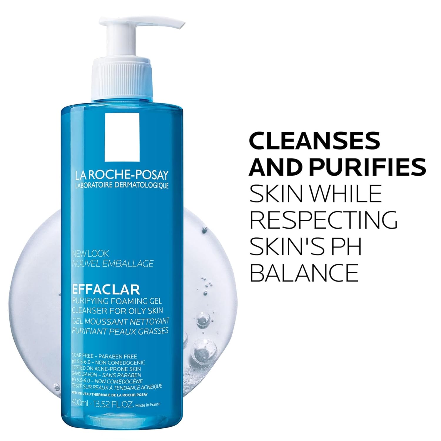 La Roche-Posay Effaclar Purifying Foaming Gel Cleanser for Oily Skin | With Zinc Pidolate To Remove Excess Oil & Shine | Alcohol Free & Oil Free | Face Wash For Oily Skin | Sensitive Skin Tested : Beauty & Personal Care