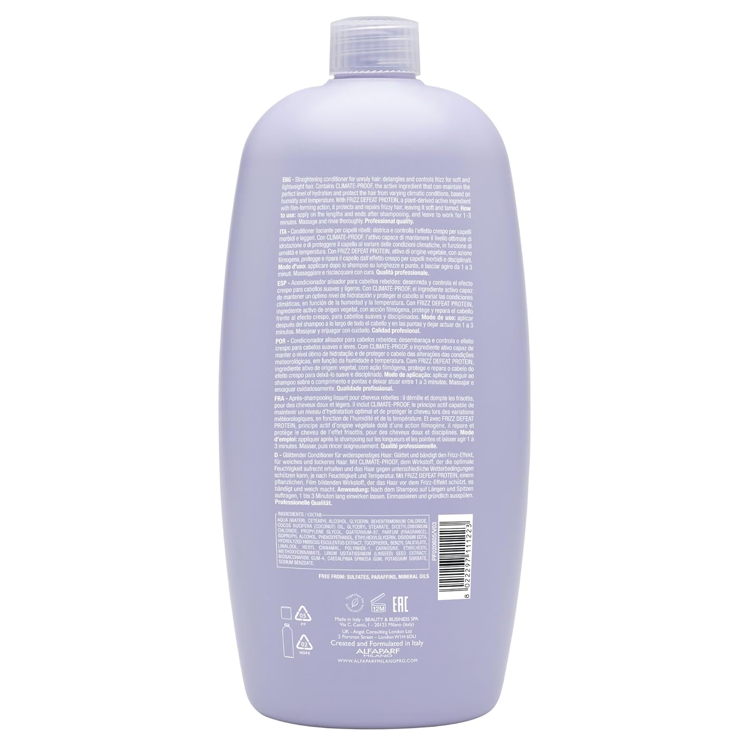 Alfaparf Milano Semi Di Lino Smoothing Sulfate Free Shampoo - Anti Frizz Hair Care & Cleansing Shampoo To Revitalize Frizzy Hair & Restore Shine (33.8 Oz) : Beauty & Personal Care