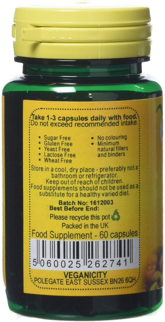 Veganicity Lecithin 550Mg Mood And Memory Supplement - 2 X Packs Of 60 Capsules (120 Capsules)