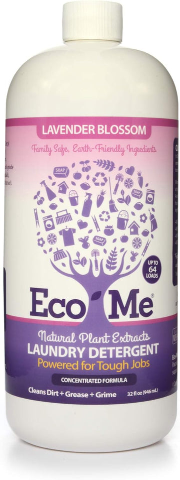 Eco-Me Plant Based Concentrated Laundry Detergent, Fragrance-Free, Clear, Unscented, 32 Fl.Oz