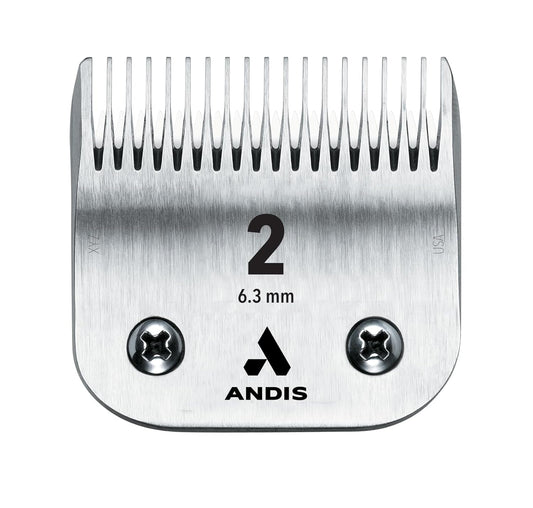 Andis 63030 Ceramic Edge Carbon-Infused Detachable Steel Clipper Blade - Ceramic Cutting Technology, Stays Sharper Longer - Fits All Andis Series - Size 2, 1/4-Inch (6.3mm) Cut Length, Silver : Beauty & Personal Care