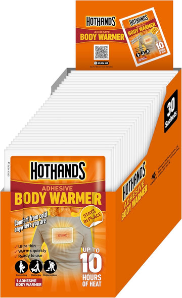 Hothands Adhesive Body Warmers - 30 Packs - Air Activated - Ready To Use