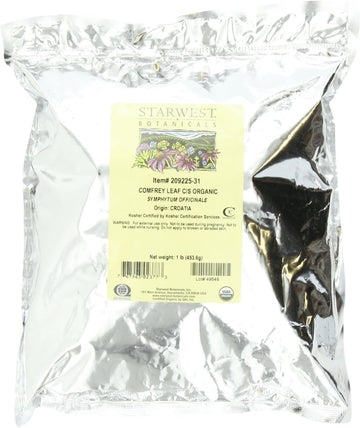 Starwest Botanicals Organic Comfrey Leaf Cut and Sifted, 1 Pound Bulk Bag (B003AYEHGG)