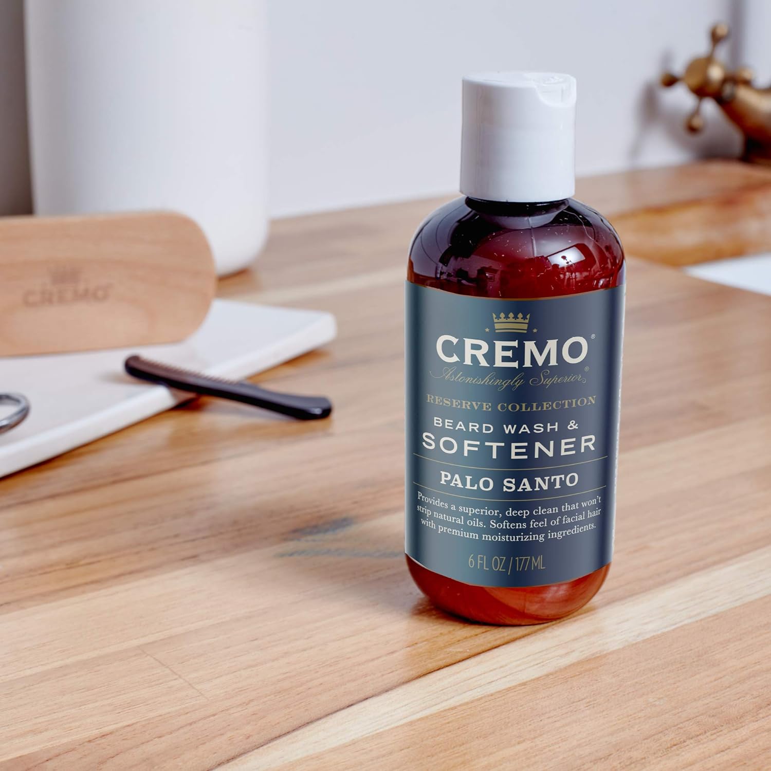 Cremo Palo Santo (Reserve Collection) Beard Wash & Softener, Moisturizes, Styles and Reduces Beard Itch for All Lengths of Facial Hair, 6 Fluid Oz : Beauty & Personal Care