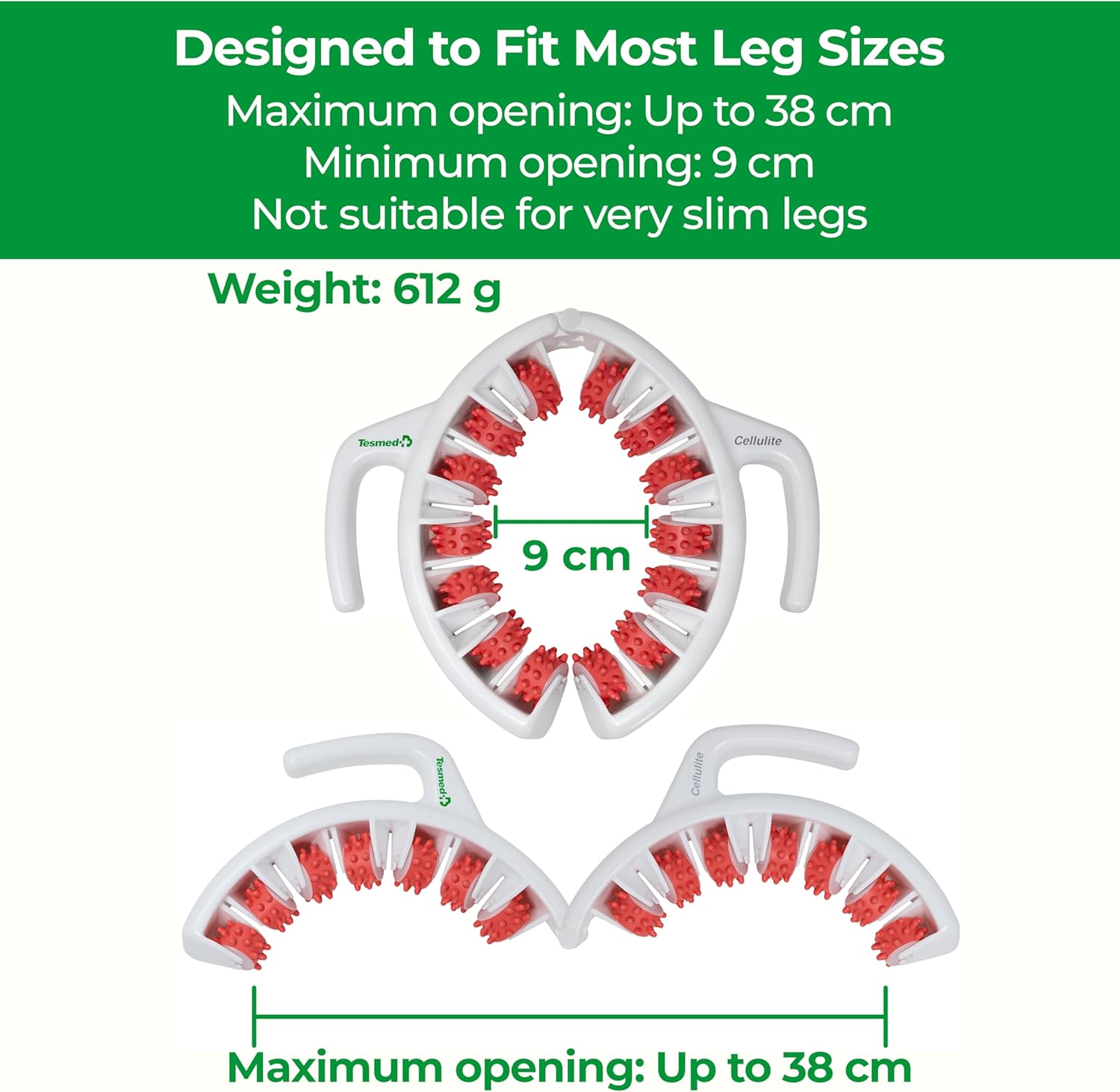 Tesmed Cellulite – Manual Anti-Cellulite Massager, Made In Italy, Patented, With Triple Mechanical Action That Lift, Tighten, And Release The Skin - Cellulite Roller For Thighs And Buttocks (Pink)