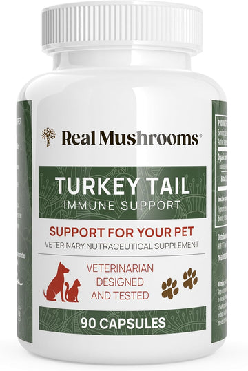 Turkey Tail Pet Support - Dog Multivitamins and Supplements for Immune Support, Gut Health & Wellness - Grain-Free, Gluten-Free, Vet-Approved Dog Supplement (90ct)