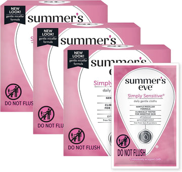 Summer'S Eve Feminine Cleansing Wipes, Simply Sensitive, 16 Count, 3 Pack