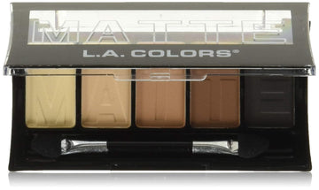 L.A. Colors 5 Color Matte Eyeshadow Palette, Plum Pashmina Cem479