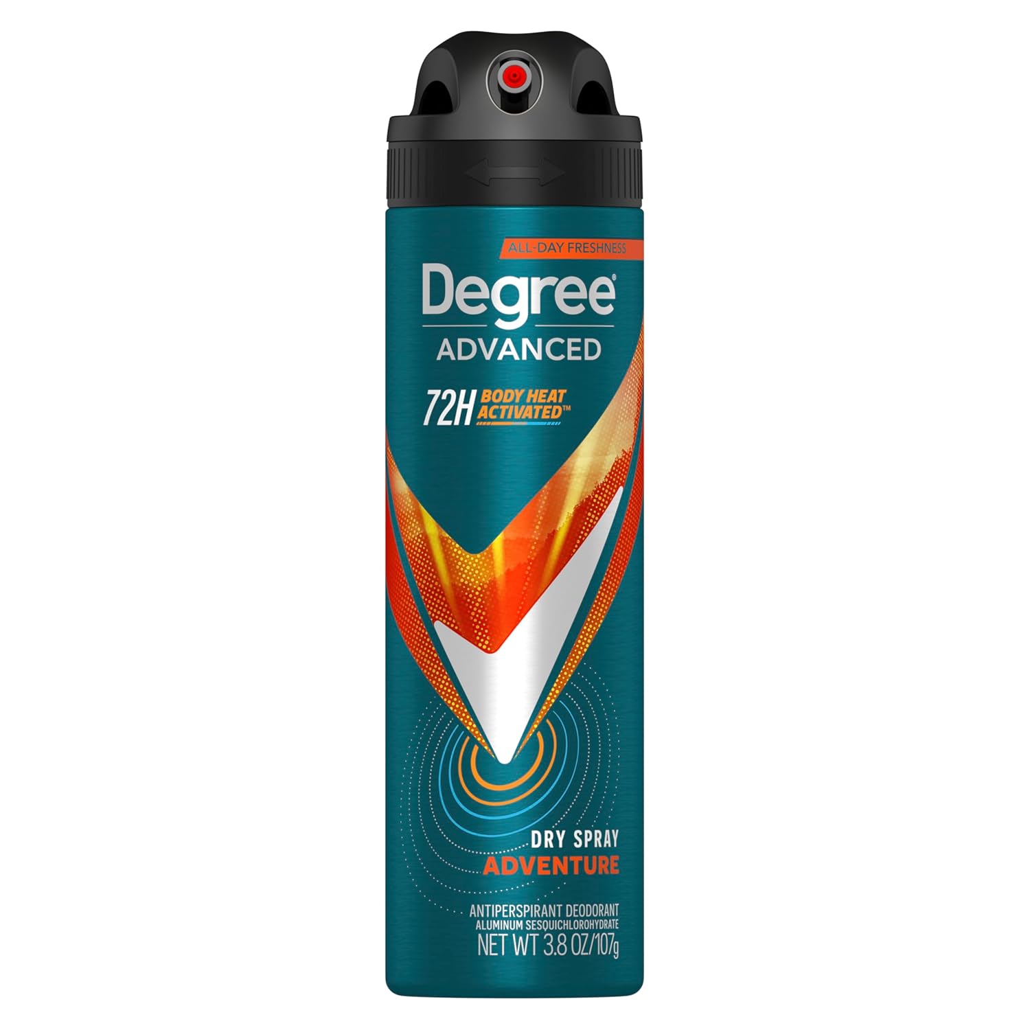 Degree Men Advanced Antiperspirant Deodorant Dry Spray 72-Hour Sweat And Odor Protection Adventure Deodorant For Men With Body Heat Activated Technology 3.8 Oz