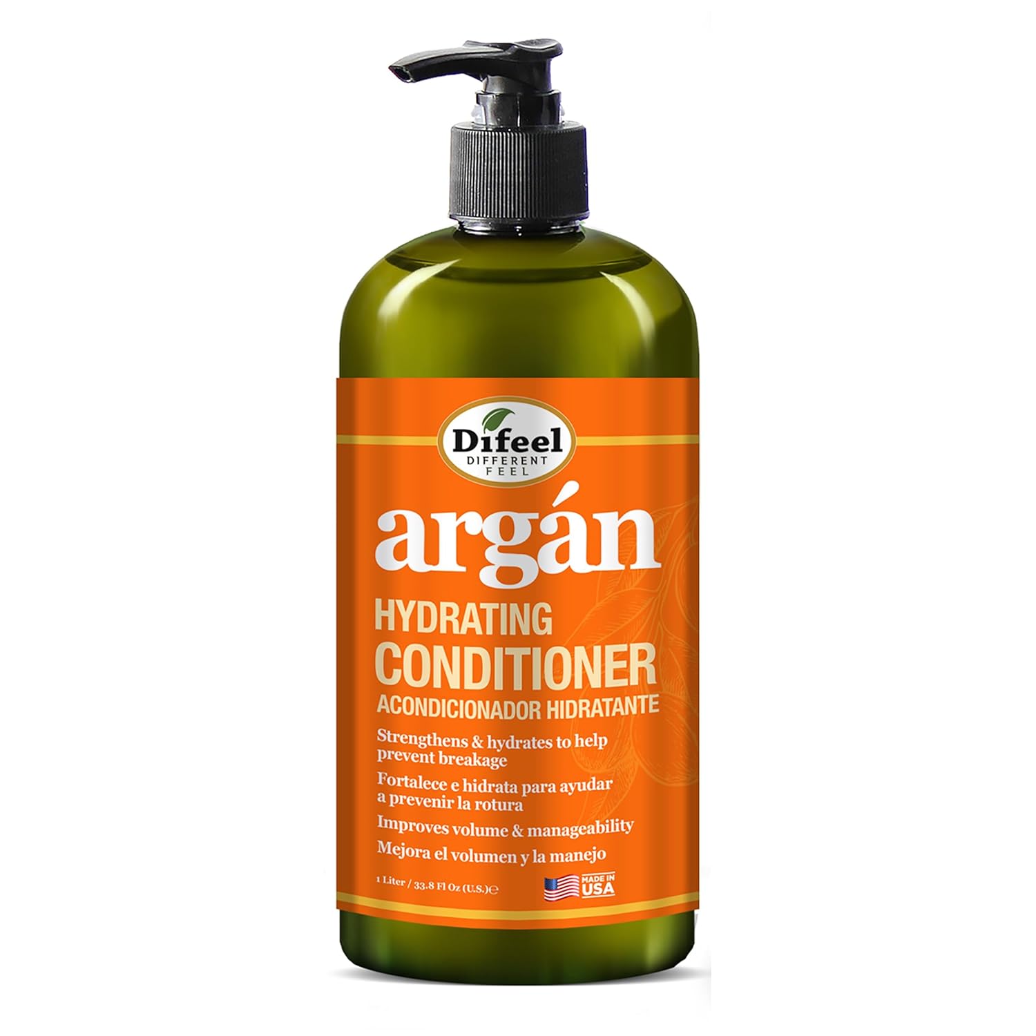 Difeel Argan Hydrating Conditioner 33.8 Oz. - Natural Argan Oil Conditioner Hydrating, Paraben Free Natural Conditioner For Hair