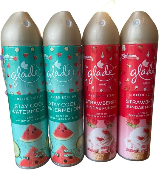 Air Freshener Bundle - 2 Strawberry Sundae Funday and 2 Stay Cool Watermelon : Health & Household