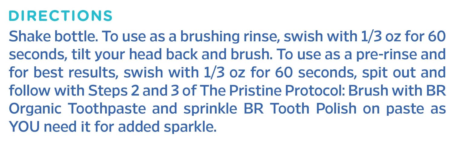 Essential Oxygen Certified BR Organic Brushing Rinse, All Natural Mouthwash for Whiter Teeth, Fresher Breath, and Happier Gums, Alcohol-Free Oral Care, Peppermint, 16 Ounce, Package may vary : Mouthwashes : Health & Household