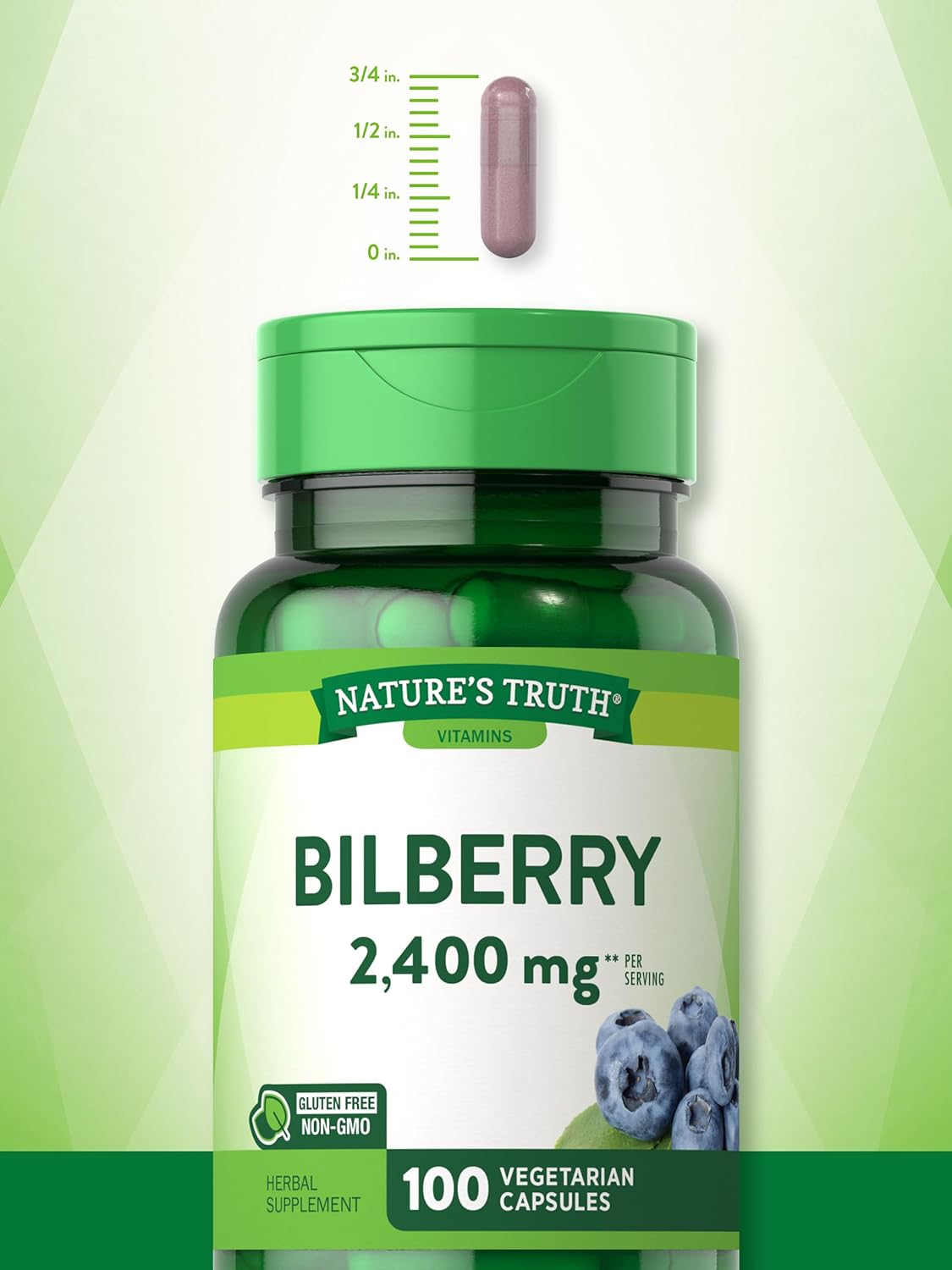 Nature's Truth Bilberry Fruit Extract Capsules | 2400mg | 100 Count | Non-GMO & Gluten Free Supplement : Health & Household