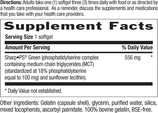 Country Life Vitamins Phosphatidylserine Complex 60 Soft Gels