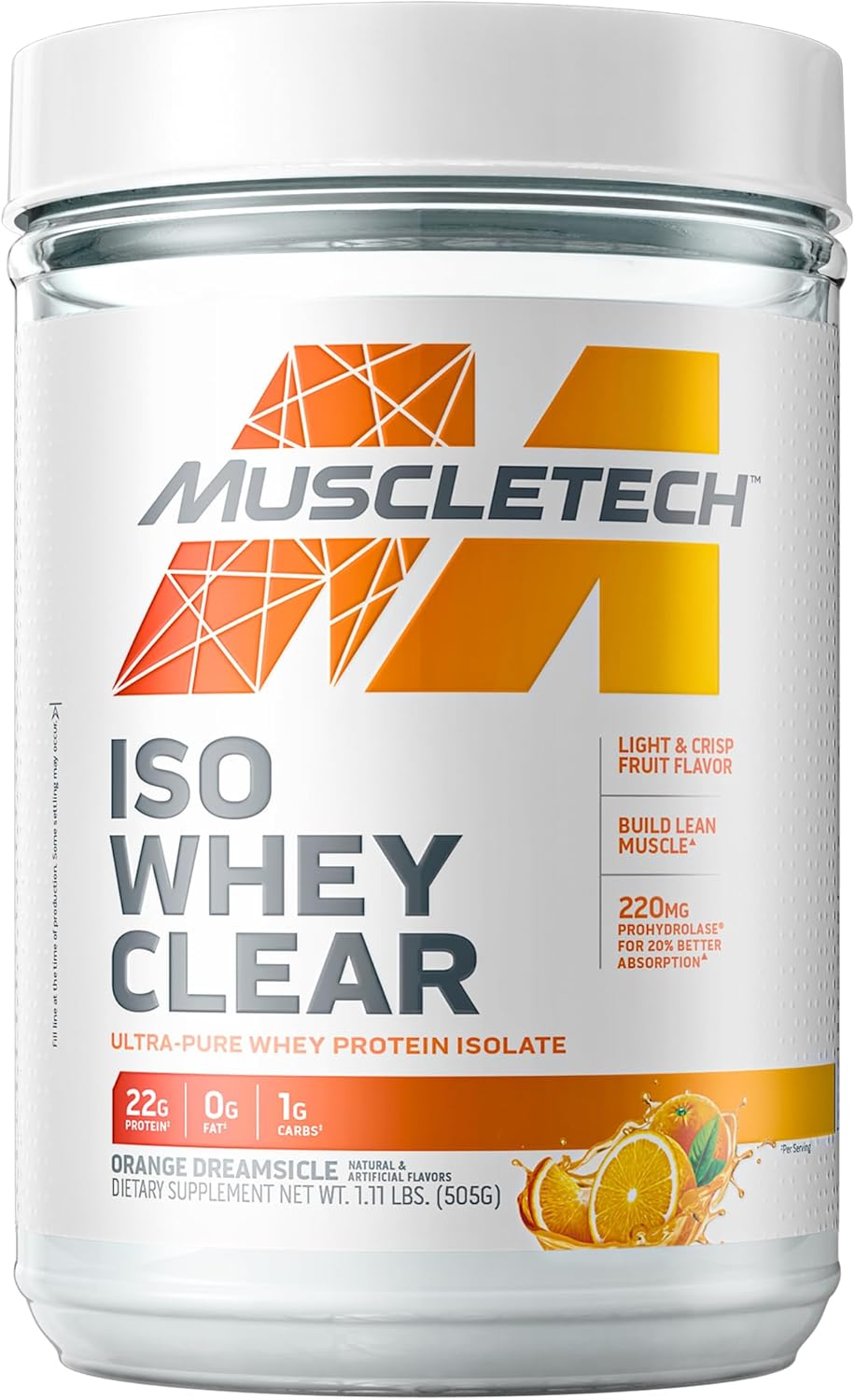 Muscletech Whey Protein Powder Clear Whey Protein Isolate Whey Isolate Protein Powder For Women & Men Clear Protein Drink 22G Of Protein, 90 Calories Lemon Berry Blizzard, 1.1Lb(19 Servings)