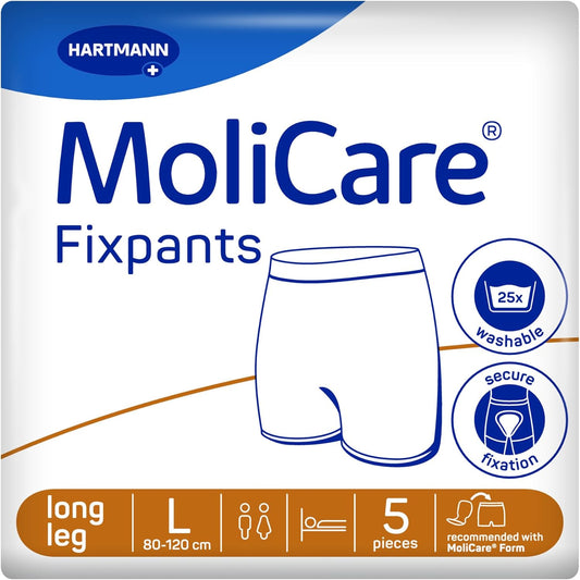 Molicare Premium Fixpants, Washable To Be Used With Molicare Form For Incontinence, Long Leg, Size L, Pack Of 5