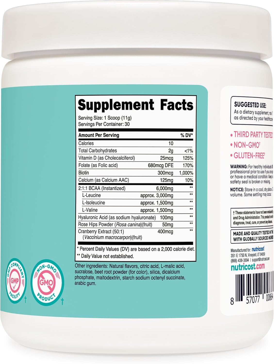 Nutricost BCAA for Women (Strawberry Lemonade, 30 Servings) - Formulated Specifically for Women - Non-GMO and Gluten-Free : Health & Household