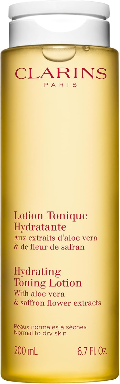 Clarins Hydrating Toning Lotion 200Ml | Alcohol-Free Toner With Aloe Vera & Saffron Extracts | Refreshing & Balancing For Normal To Dry Skin
