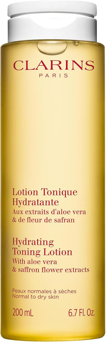 Clarins Hydrating Toning Lotion 200Ml | Alcohol-Free Toner With Aloe Vera & Saffron Extracts | Refreshing & Balancing For Normal To Dry Skin