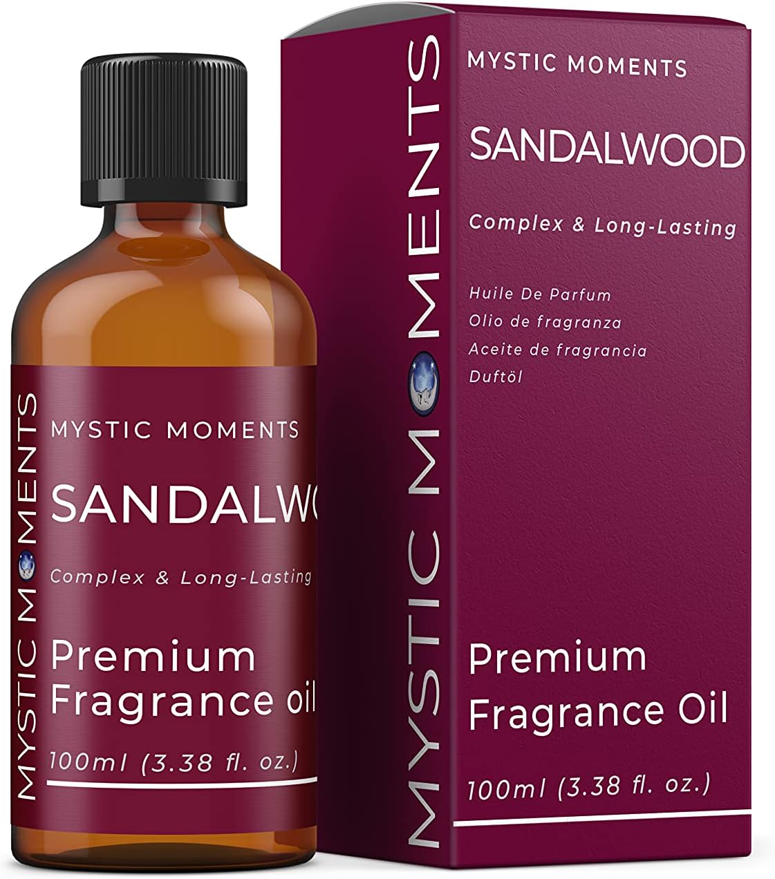 Mystic Moments | Sandalwood Fragrance Oil - 100Ml - Perfect For Soaps, Candles, Bath Bombs, Oil Burners, Diffusers And Skin & Hair Care Items