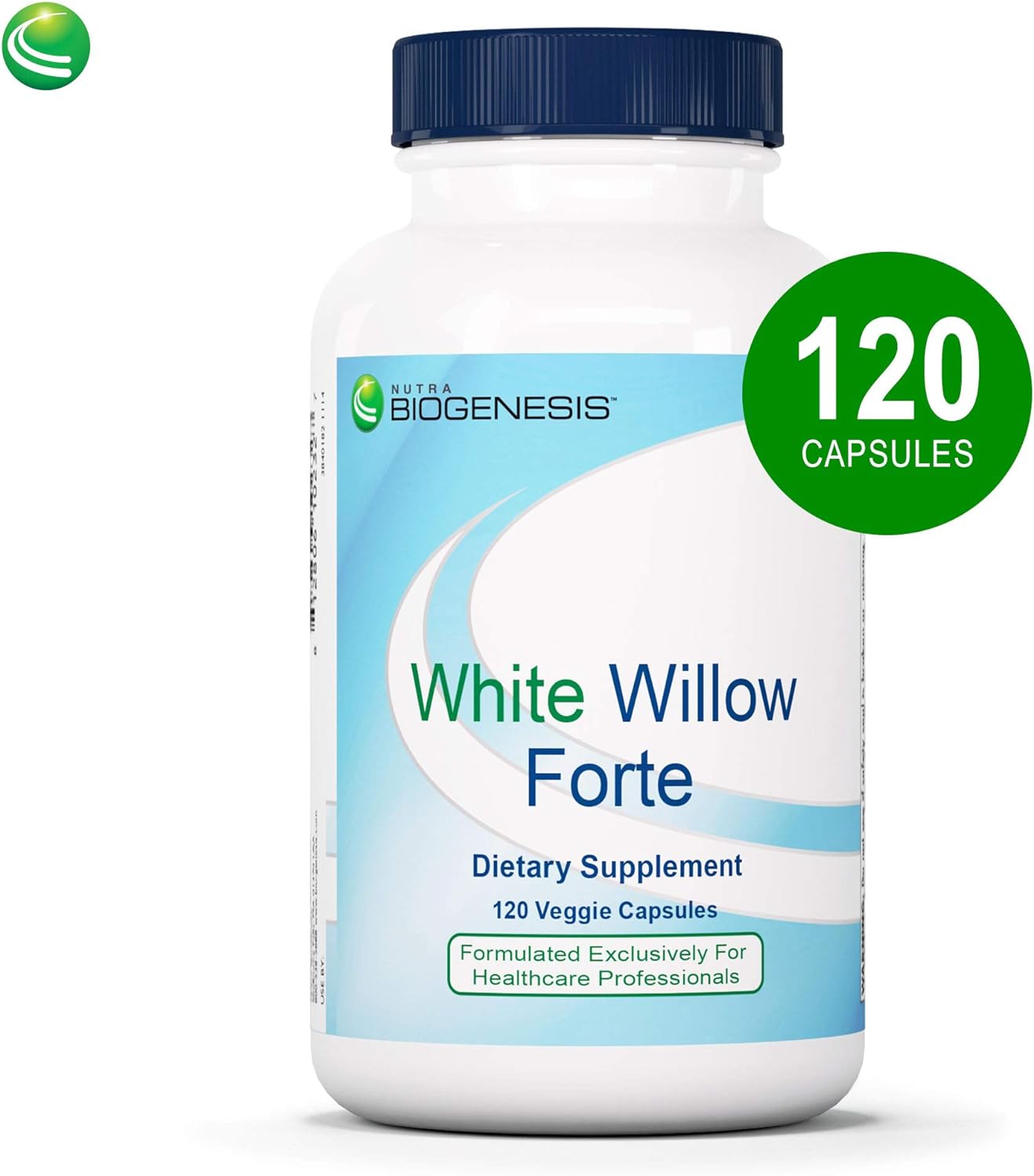 Nutra BioGenesis - White Willow Forte - White Willow Bark, Boswellia and Turmeric to Help Support Body Comfort and Cytokine Balance - Gluten Free, Vegan, Non-GMO - 120 Capsules : Health & Household