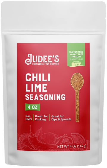 Judee'S Chili Lime Seasoning 4 Oz - 100% Non-Gmo - Great For Cooking, Snacks, Dips And Spreads - Sprinkle Over French Fries And Appetizers - Gluten-Free And Nut-Free