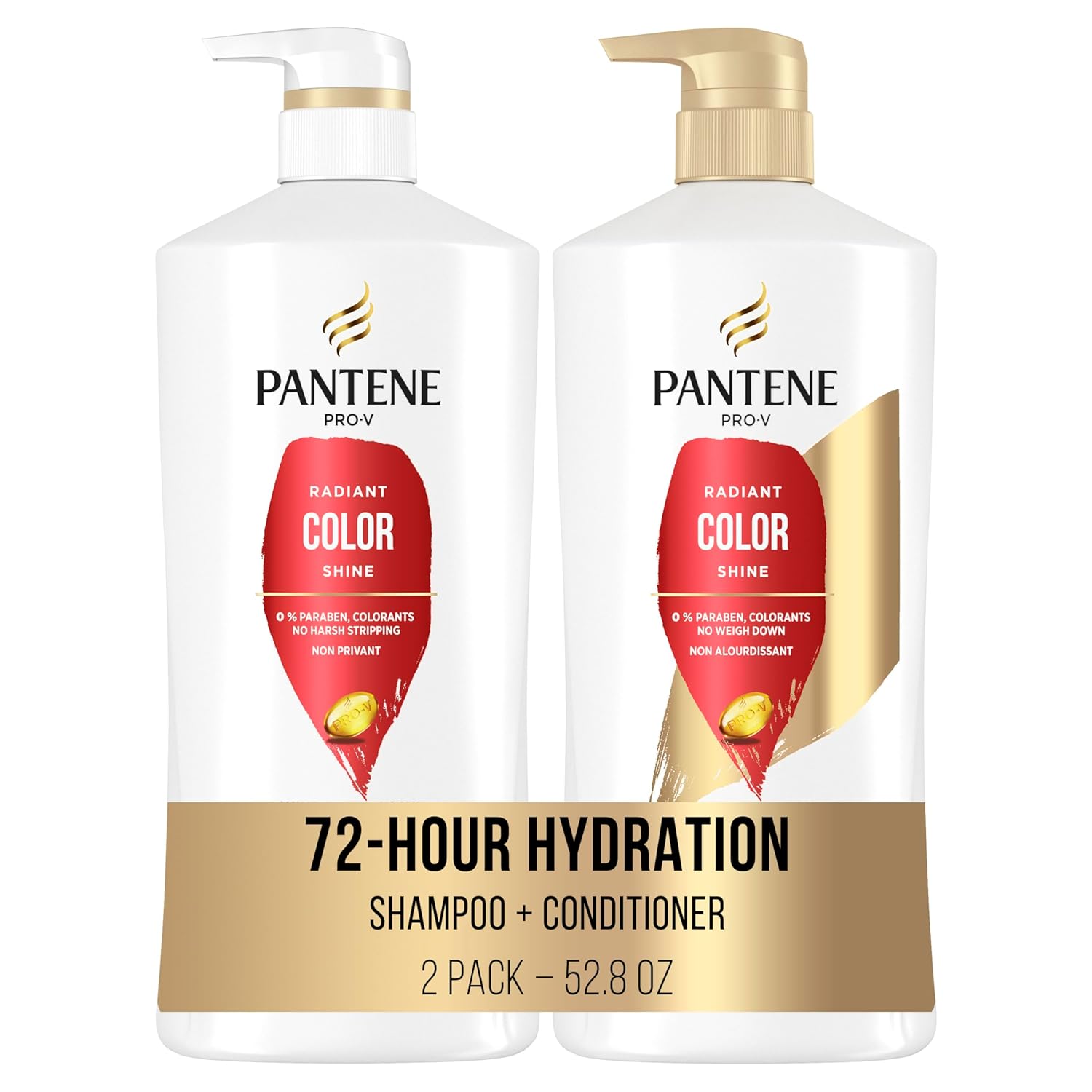 Pantene Shampoo, Conditioner And Hair Treatment Set, Radiant Color Shine, Safe For Color-Treated Hair