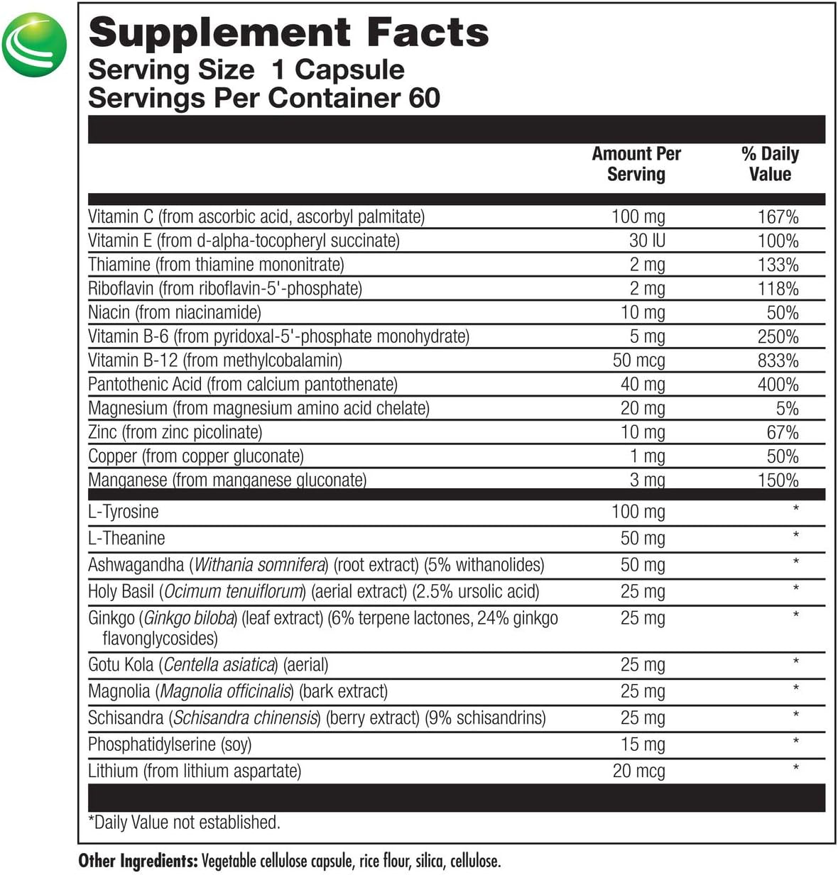 Nutra Biogenesis Adrenoactive - Helps Support Healthy Stress Response - Gluten Free - 60 Capsules : Health & Household