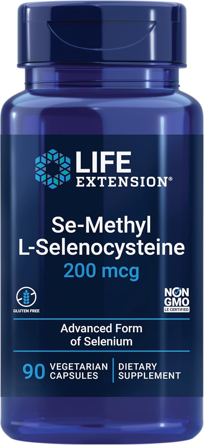 Life Extension Se-Methyl L-Selenocysteine - 200mcg - Advanced Form of the Antioxidant Selenium – Selenium Supplement Pill for Immune Health - Non-GMO, Gluten-Free, Vegetarian – 90 Capsules