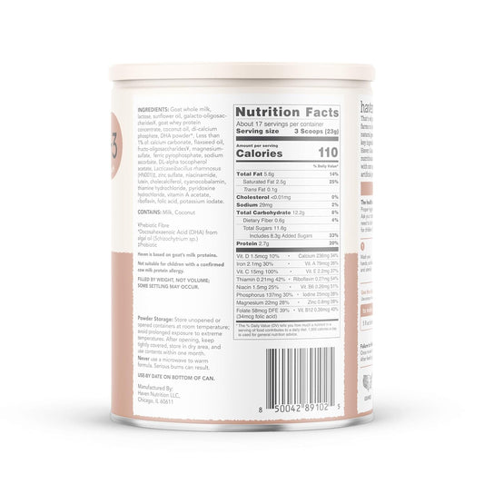 Haven Goat Toddler Formula | 1 To 3 Years | Premium New Zealand Forage-Fed Goat Whole Milk Toddler Formula | Wholesome Goodness | Gentle On Tiny Tummies | Immune Support | Prebiotics, Probiotics, Dha, Lutein | Non Gmo | No Palm Oil | 14.1 Oz