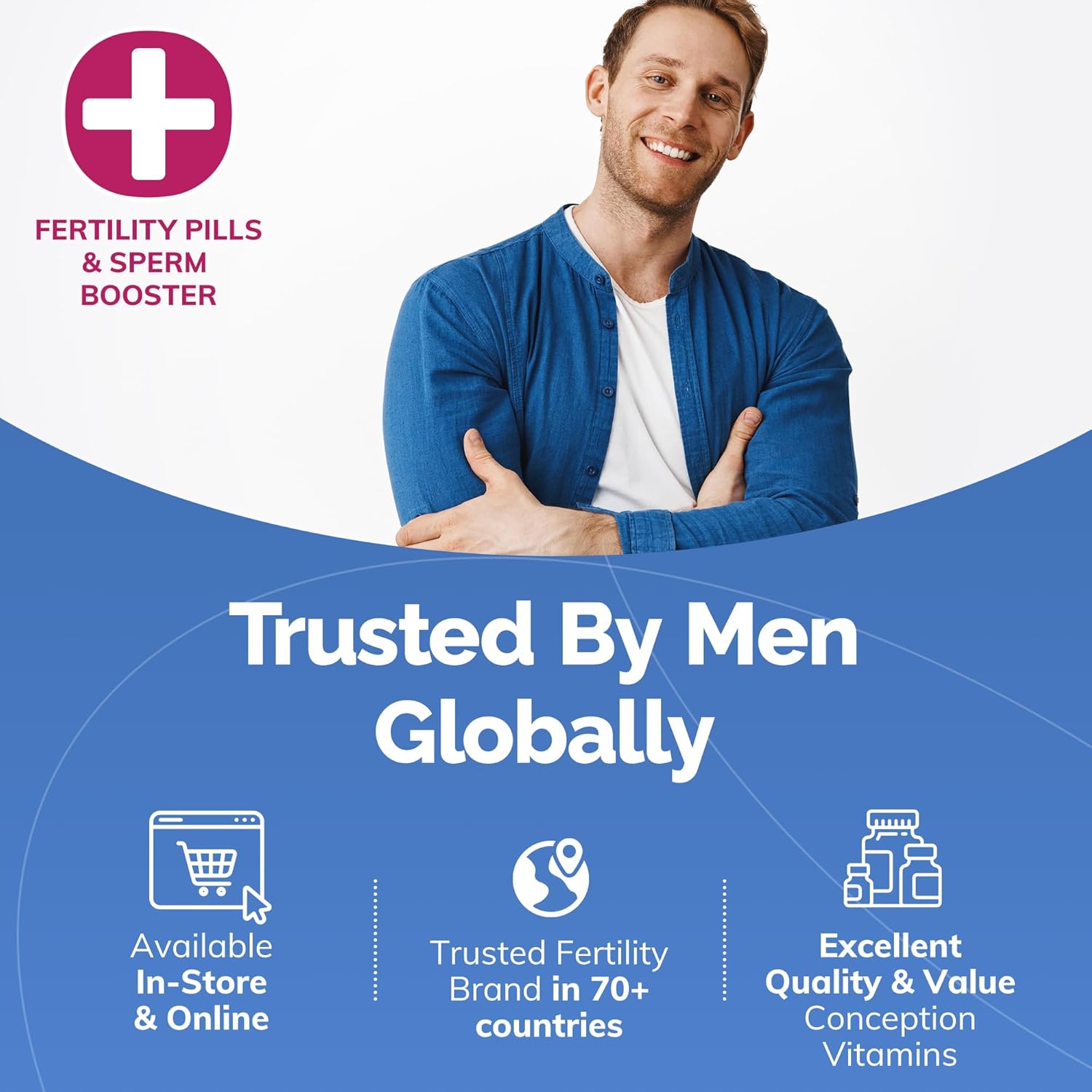 Conceive Plus Men'S Fertility Support | Male Fertility Supplement For Healthy Sperm, Daily Multivitamin For Men With Vitamin C, Vitamin E, Selenium, Zinc, 30 Days : Health & Household