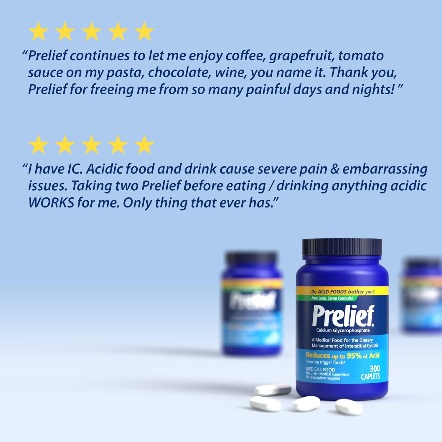 Prelief Acid Reducer Caplets Dietary Supplement, 300 Count : Health & Household