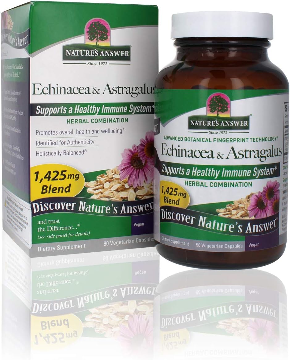 Nature'S Answer Echinacea & Astragalus | Supports A Healthy Immune System | Vegan, Non-Gmo & Kosher Certified |Capsules 90Ct