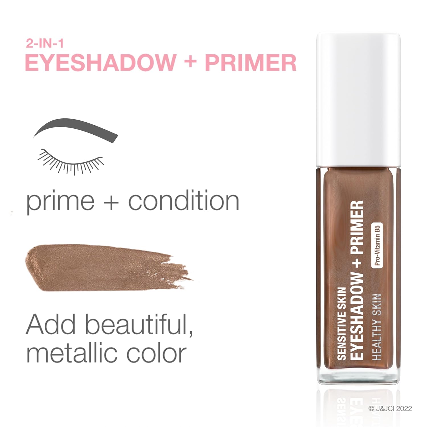 Neutrogena Sensitive Skin Eyeshadow + Primer, a Longwearing, 2-in-1 Metallic Eyeshadow for Sensitive Skin with Pro-Vitamin B5, Lightweight Cream-to-Powder Formula, Warm Taupe, 0.22 oz : Beauty & Personal Care
