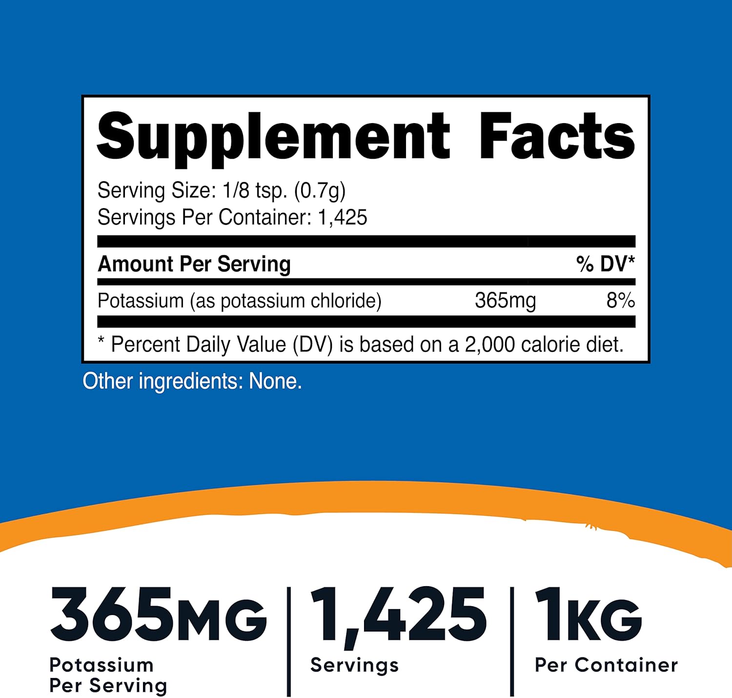 Nutricost Potassium Chloride Powder 1kg - Gluten Free, Non-GMO