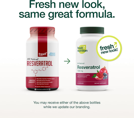 Resveratrol Supplement - Trans-Resveratrol Extra Strength 750Mg - Natural, Pure And Potent Polyphenols Supplement - Vegan, Non Gmo, Gluten-Free - 90 Capsules