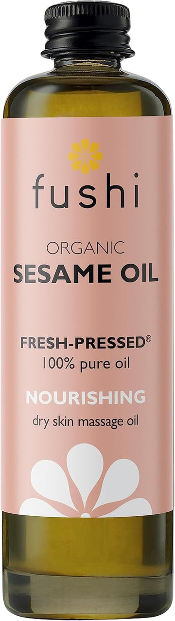 Fushi Organic Sesame Oil 100Ml | Virgin & Fresh-Pressed |Rich In Vitamin E, B & Complex Minerals | Best For Scars, Dry Skin & Fine Lines | Ethical & Vegan | Manufactured In The Uk (Pack Of 2)