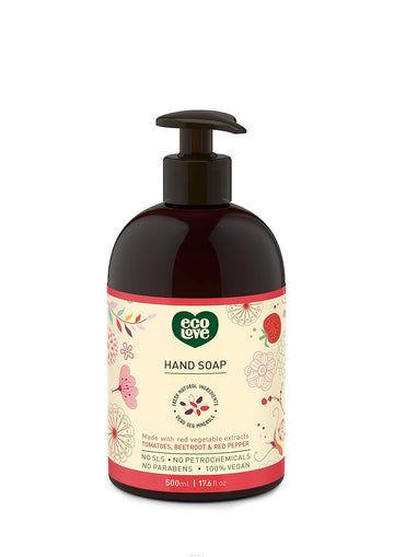 Ecolove - Natural And Organic Liquid Hand Soap - Organic Cucumber, Spinach & Parsley - No Sls Or Parabens - Vegan And Cruelty-Free Hand Soap, 17.6 Oz