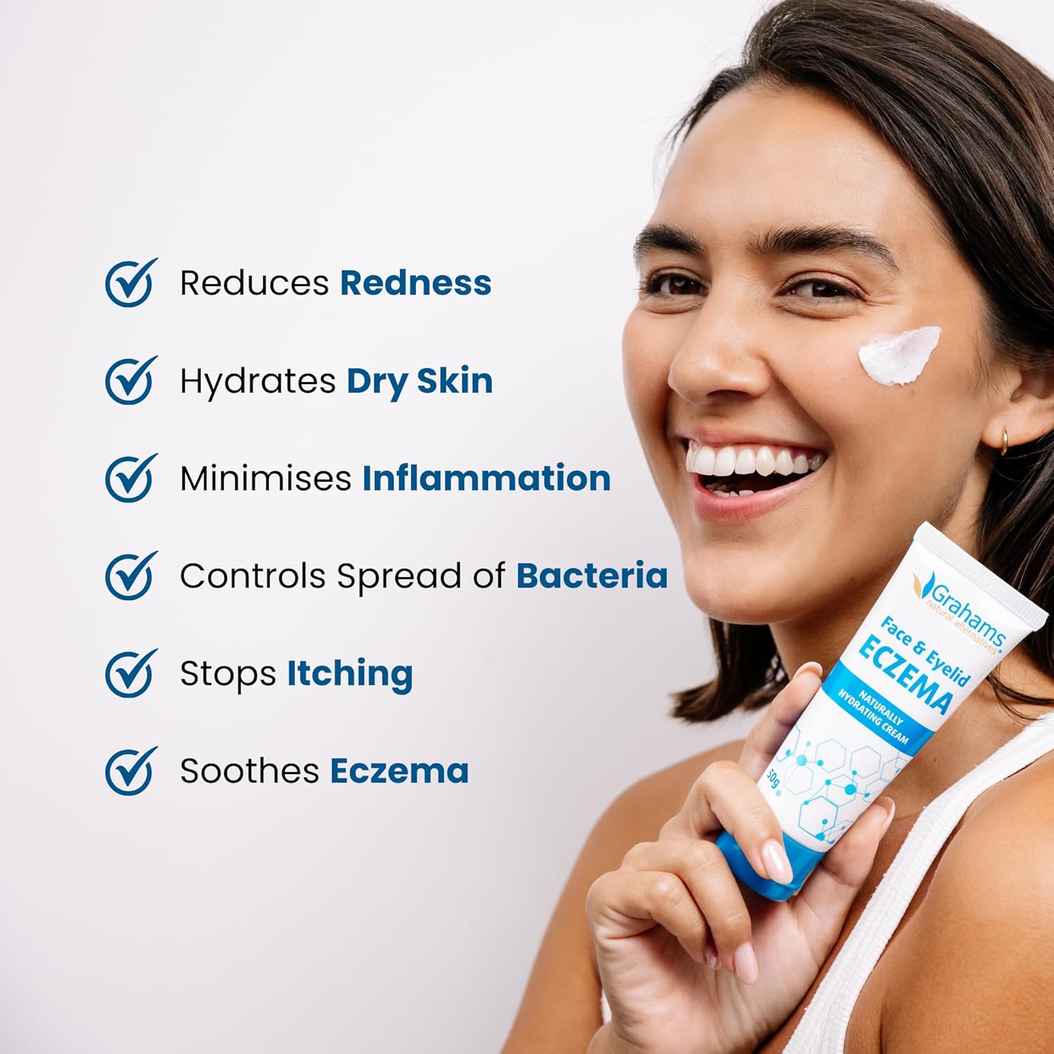 Grahams Natural Face & Eyelid Eczema Cream - Face Cream for Eczema, Dermatitis & Itch Relief - with Colloidal Oatmeal for Dry Skin, Redness & Inflammation | Hypoallergenic & Steroid-Free (100g) : Amazon.co.uk: Beauty