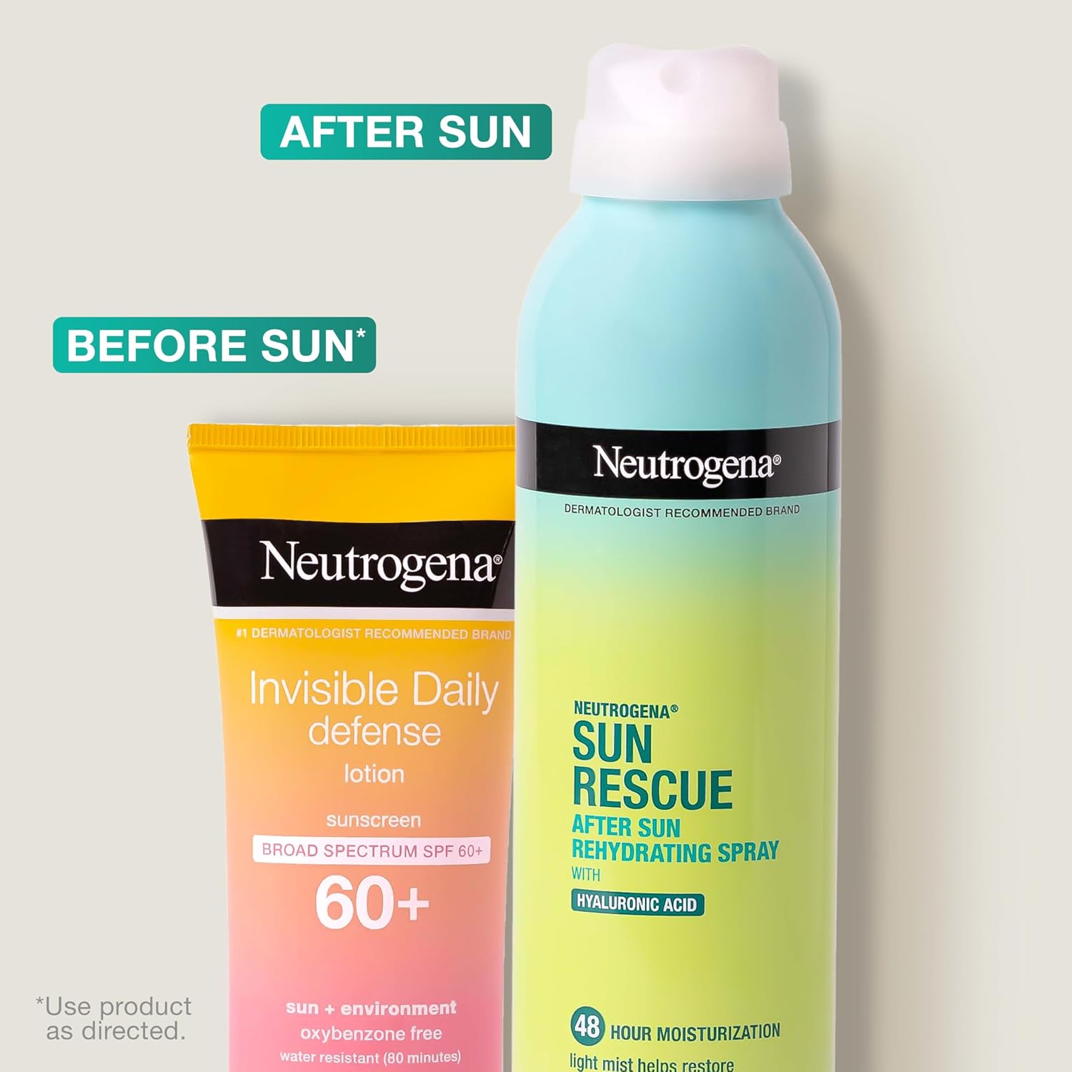 Neutrogena Sun Rescue After Sun Rehydrating Spray with Hyaluronic Acid, Vegan and Lightweight 48-Moisturizing Skin and Body Mist, Non-Comedogenic Hydration, 6.7 Oz : Beauty & Personal Care