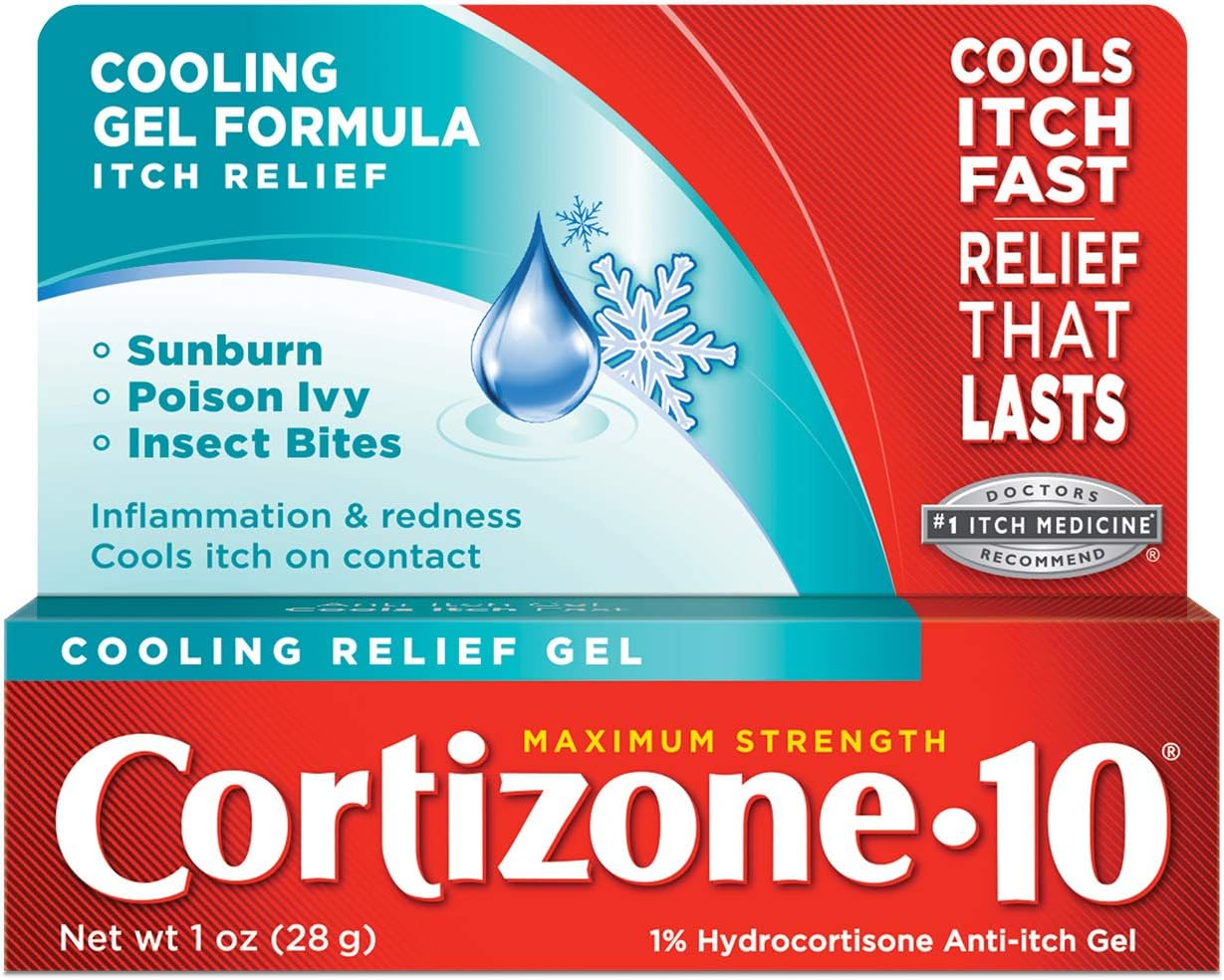 Cortizone 10 Maximum Strength Cooling Relief Gel 1 Oz., 1% Hydrocortisone Anti-Itch Gel, Cools On Contact