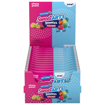 Sweetarts Gummies Fruity Splitz, Candy, Sweet And Tart, Back To School Sweet Treat, 3 Oz, 12 Ct