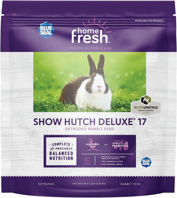 Blue Seal Fresh Show Hutch Deluxe 17 Rabbit Food - Resealable Packaging To Hold In Freshness, Promotes A Healthy Digestive System And Proper Intake - 4.5 Lb Bag