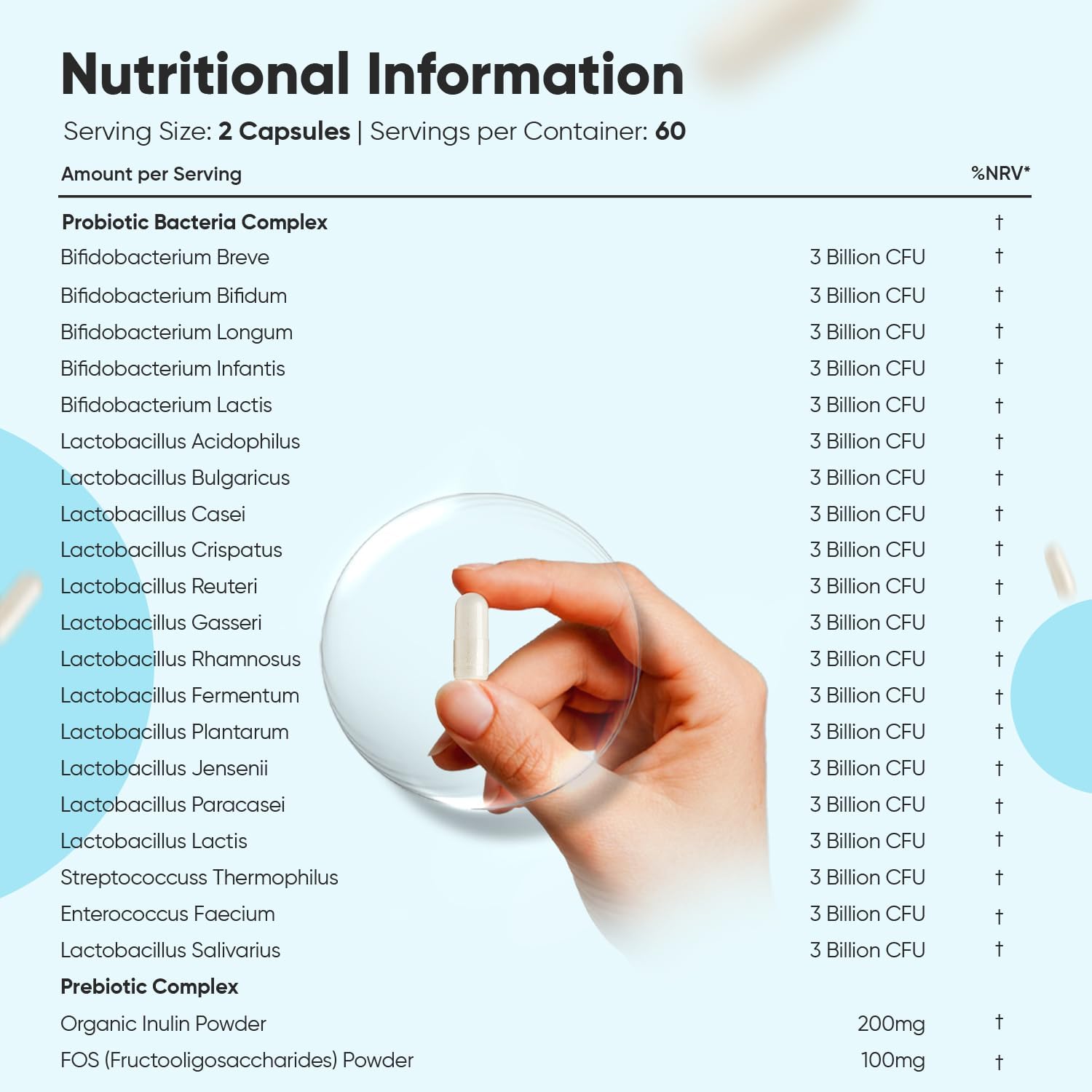 Bio Cultures Complex Probiotics & Prebiotics - 60 Billion CFU - 2 Months Supply - 120 Capsules - 20 Live Bio Cultures - Lactobacillus & Bifidobacterium Strains - Vegan Probiotic Complex Capsules : Amazon.co.uk: Health & Personal Care