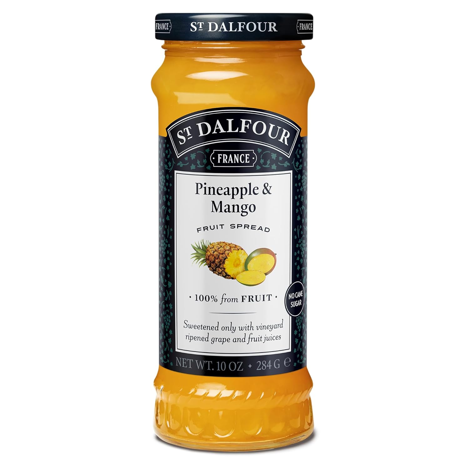 St. Dalfour Pineapple & Mango Fruit Spread - 10Oz - 100% From Fruit, No Artificial Ingredients, Non-Gmo, No Cane Sugars, All Natural, Made In France