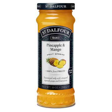 St. Dalfour Pineapple & Mango Fruit Spread - 10Oz - 100% From Fruit, No Artificial Ingredients, Non-Gmo, No Cane Sugars, All Natural, Made In France