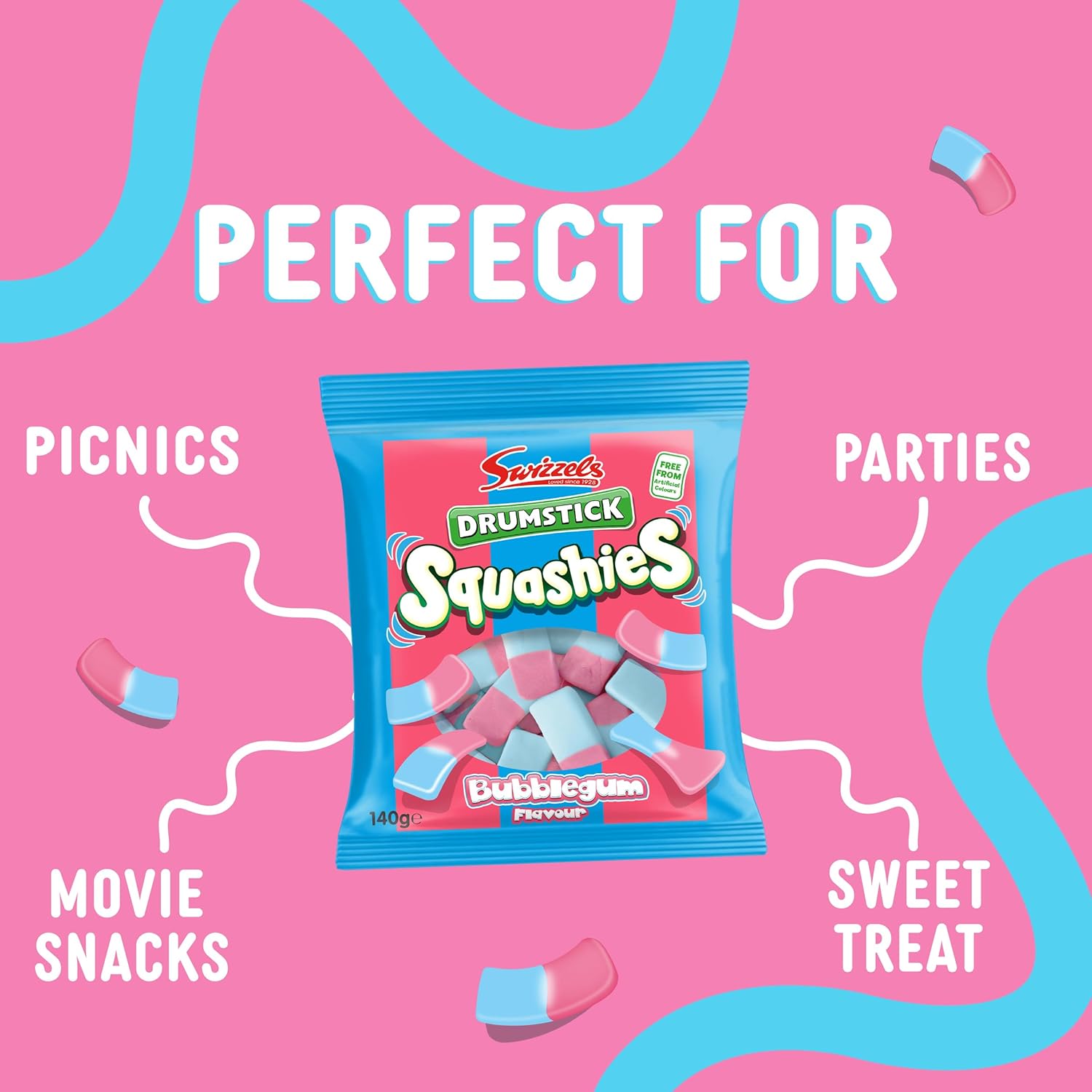 Swizzels Squashies Sweets - Bubblegum Flavour- Single Pack 140g : Amazon.co.uk: Grocery